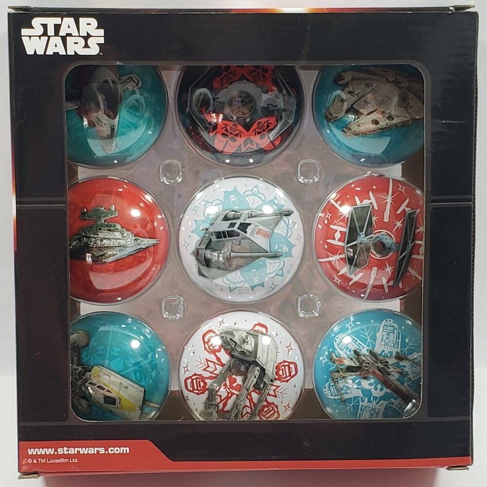 STAR WARS Christmas Tree Ornaments Spacecrafts Box of 9 DISNEY Hallmark Target